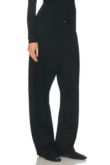 ALAÏA Knit Band Waist Straight Leg Jeans | Thumbnail 2 ALAÏA Knit Band Waist Straight Leg Jeans | Thumbnail 2