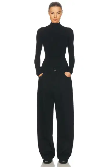 ALAÏA Knit Band Waist Straight Leg Jeans | Thumbnail 5 ALAÏA Knit Band Waist Straight Leg Jeans | Thumbnail 5