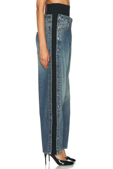Alaïa Wide Leg With Snaps Jeans | Thumbnail 3 Alaïa Wide Leg With Snaps Jeans | Thumbnail 3