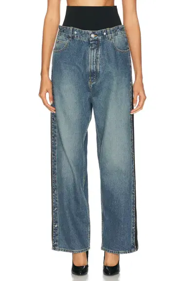 Alaïa Wide Leg With Snaps Jeans | Thumbnail 1 Alaïa Wide Leg With Snaps Jeans | Thumbnail 1