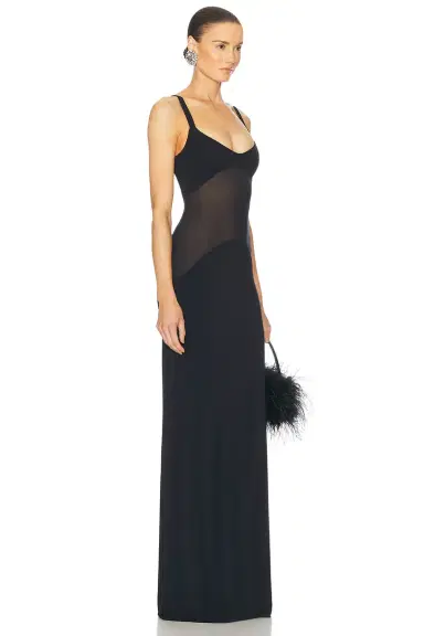 Helsa Sheer Knit Curve Maxi Dress | Thumbnail 2 Helsa Sheer Knit Curve Maxi Dress | Thumbnail 2