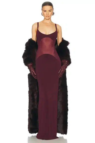Helsa Sheer Knit Curve Maxi Dress | Thumbnail 1 Helsa Sheer Knit Curve Maxi Dress | Thumbnail 1