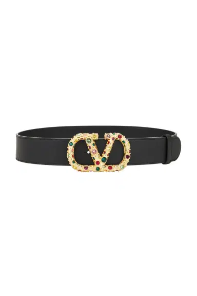 Valentino Garavani V Logo Jewele Signature 40 Belt | Thumbnail 1 Valentino Garavani V Logo Jewele Signature 40 Belt | Thumbnail 1