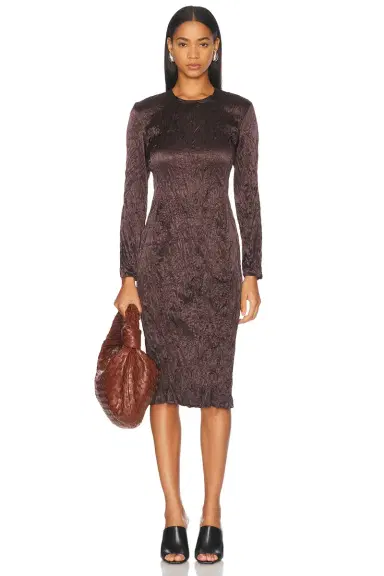 Bottega Veneta Long Sleeve Midi Dress | Thumbnail 1 Bottega Veneta Long Sleeve Midi Dress | Thumbnail 1