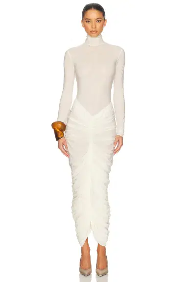 Helsa The Super Sheer Ruched Dress | Thumbnail 3 Helsa The Super Sheer Ruched Dress | Thumbnail 3