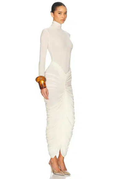 Helsa The Super Sheer Ruched Dress | Thumbnail 4 Helsa The Super Sheer Ruched Dress | Thumbnail 4