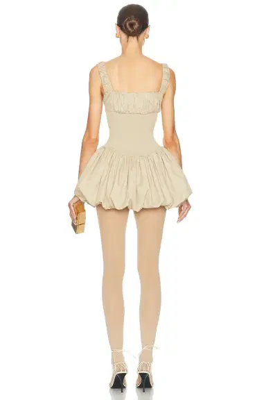 Helsa Rib Mix Puffy Mini Dress | Thumbnail 5 Helsa Rib Mix Puffy Mini Dress | Thumbnail 5