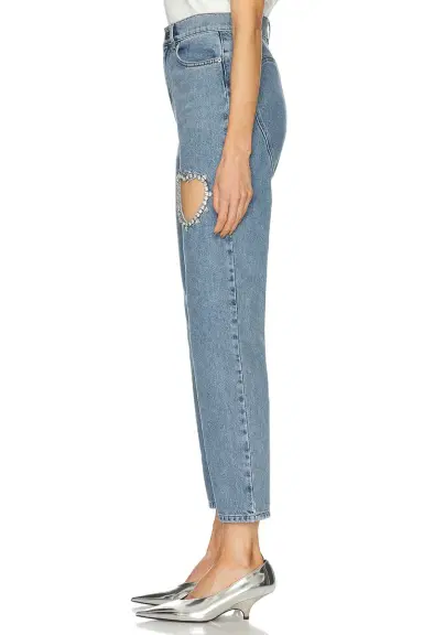 AREA Crystal Heart Straight Leg Jeans | Thumbnail 3 AREA Crystal Heart Straight Leg Jeans | Thumbnail 3