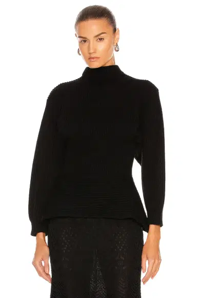 Alaïa Fitted Sculpted Long Sleeve Sweater | Thumbnail 2 Alaïa Fitted Sculpted Long Sleeve Sweater | Thumbnail 2
