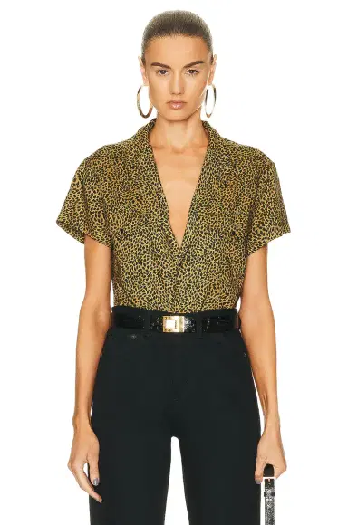 Saint Laurent Cropped Short Sleeve Shirt | Thumbnail 1 Saint Laurent Cropped Short Sleeve Shirt | Thumbnail 1