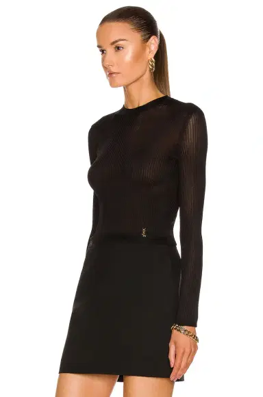 Saint Laurent Long Sleeve Top | Thumbnail 3 Saint Laurent Long Sleeve Top | Thumbnail 3