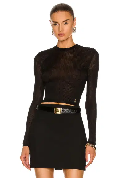 Saint Laurent Long Sleeve Top | Thumbnail 1 Saint Laurent Long Sleeve Top | Thumbnail 1