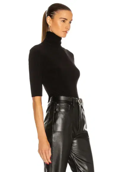 Norma Kamali x Lifestyle Slim Fit Short Sleeve Turtleneck Top | Thumbnail 2 Norma Kamali x Lifestyle Slim Fit Short Sleeve Turtleneck Top | Thumbnail 2