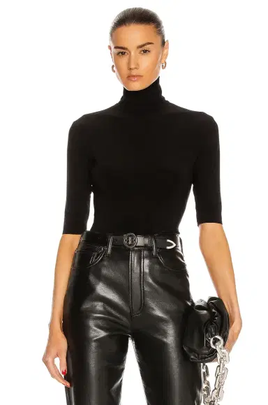 Norma Kamali x Lifestyle Slim Fit Short Sleeve Turtleneck Top | Thumbnail 1 Norma Kamali x Lifestyle Slim Fit Short Sleeve Turtleneck Top | Thumbnail 1