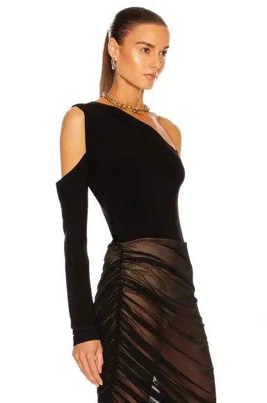 Norma Kamali One Shoulder One Sleeve Top | Thumbnail 2 Norma Kamali One Shoulder One Sleeve Top | Thumbnail 2