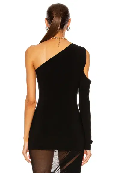 Norma Kamali One Shoulder One Sleeve Top | Thumbnail 4 Norma Kamali One Shoulder One Sleeve Top | Thumbnail 4
