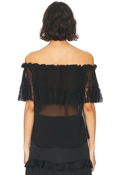 Saint Laurent Sheer Off The Shoulder Blouse | Thumbnail 3 Saint Laurent Sheer Off The Shoulder Blouse | Thumbnail 3