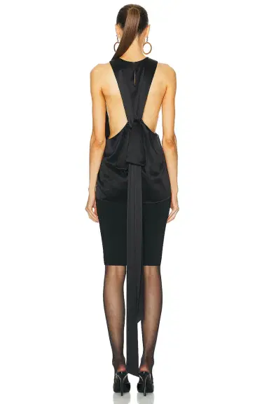 Saint Laurent Satin Drape Tank Top | Thumbnail 4 Saint Laurent Satin Drape Tank Top | Thumbnail 4