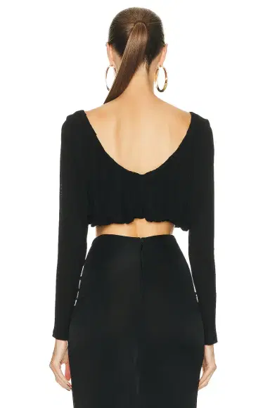 Saint Laurent Draped V-neck Top | Thumbnail 3 Saint Laurent Draped V-neck Top | Thumbnail 3
