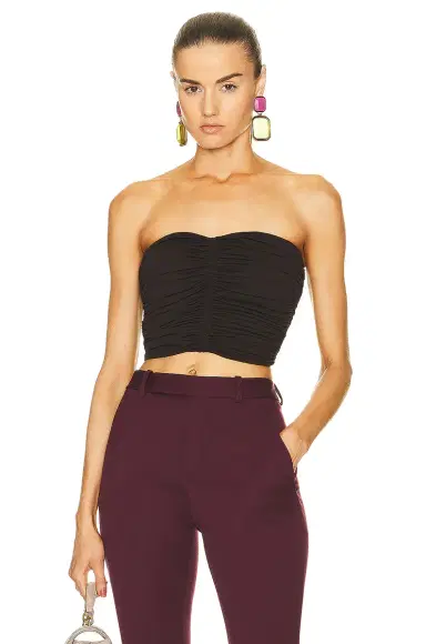 Saint Laurent Ruched Sleeveless Top | Thumbnail 1 Saint Laurent Ruched Sleeveless Top | Thumbnail 1