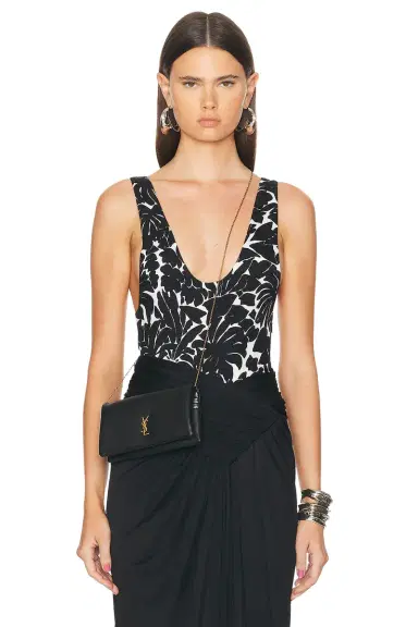 Saint Laurent Palm Print Bodysuit | Thumbnail 1 Saint Laurent Palm Print Bodysuit | Thumbnail 1