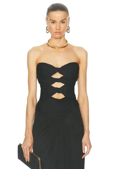Saint Laurent Jersey Bandeau Top | Thumbnail 1 Saint Laurent Jersey Bandeau Top | Thumbnail 1