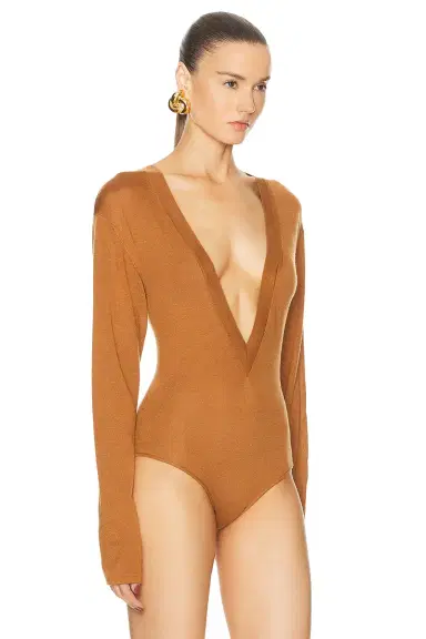 Saint Laurent V-neck Bodysuit | Thumbnail 3 Saint Laurent V-neck Bodysuit | Thumbnail 3