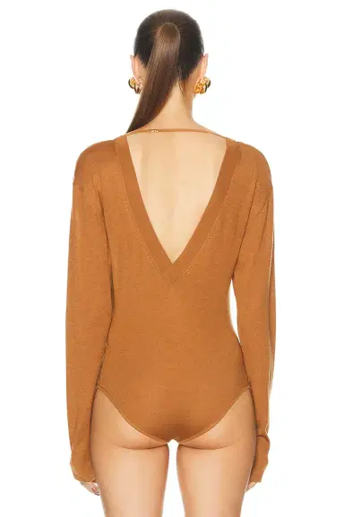 Saint Laurent V-neck Bodysuit | Thumbnail 4 Saint Laurent V-neck Bodysuit | Thumbnail 4