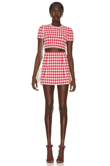 ALAÏA Check Mini Skirt | Thumbnail 4 ALAÏA Check Mini Skirt | Thumbnail 4