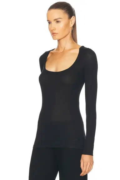 Balenciaga Long Sleeve Decollete Top | Thumbnail 2 Balenciaga Long Sleeve Decollete Top | Thumbnail 2