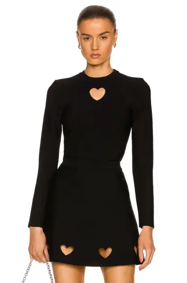 Alaïa Cutout Heart Long Sleeve Top | Thumbnail 1 Alaïa Cutout Heart Long Sleeve Top | Thumbnail 1