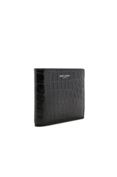 Saint Laurent Matte Croc Billfold Wallet | Thumbnail 3 Saint Laurent Matte Croc Billfold Wallet | Thumbnail 3