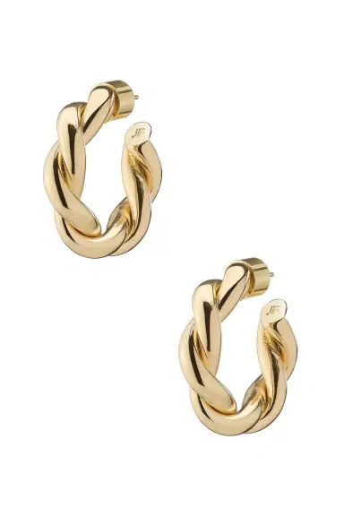 Jennifer Fisher Double Twisted Lilly Huggie Earrings | Thumbnail 1 Jennifer Fisher Double Twisted Lilly Huggie Earrings | Thumbnail 1