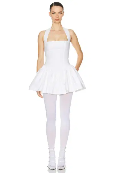 Helsa Faille Halter Mini Dress | Thumbnail 3 Helsa Faille Halter Mini Dress | Thumbnail 3
