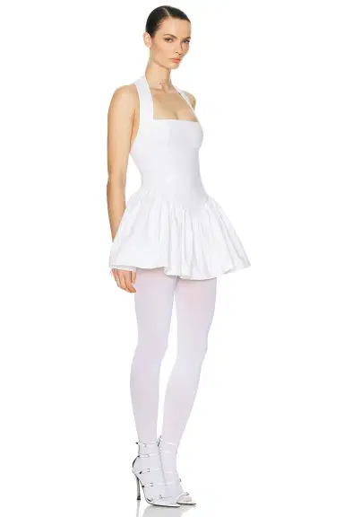 Helsa Faille Halter Mini Dress | Thumbnail 4 Helsa Faille Halter Mini Dress | Thumbnail 4