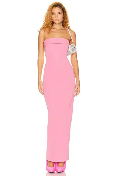 Helsa Tech Gabardine Long Strapless Dress | Thumbnail 3 Helsa Tech Gabardine Long Strapless Dress | Thumbnail 3