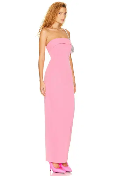 Helsa Tech Gabardine Long Strapless Dress | Thumbnail 4 Helsa Tech Gabardine Long Strapless Dress | Thumbnail 4