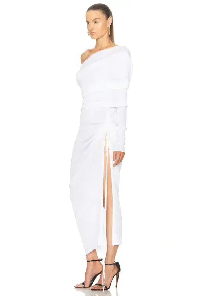 Alaïa Off Shoulder Asymmetric Dress | Thumbnail 3 Alaïa Off Shoulder Asymmetric Dress | Thumbnail 3