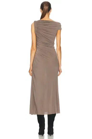 Alaïa Ruched Midi Dress | Thumbnail 4 Alaïa Ruched Midi Dress | Thumbnail 4