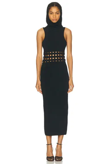 ALAÏA Hooded Highneck Dress | Thumbnail 2 ALAÏA Hooded Highneck Dress | Thumbnail 2