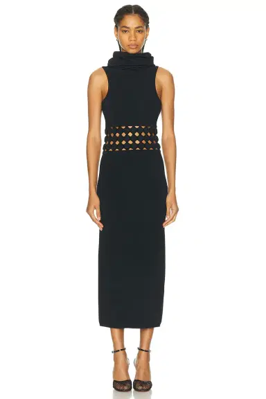 ALAÏA Hooded Highneck Dress | Thumbnail 1 ALAÏA Hooded Highneck Dress | Thumbnail 1