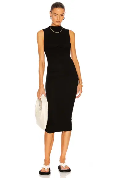 Enza Costa Silk Rib Sleeveless Twist Midi Dress | Thumbnail 1 Enza Costa Silk Rib Sleeveless Twist Midi Dress | Thumbnail 1