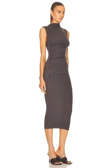 Enza Costa Silk Knit Sleeveless Twist Midi Dress | Thumbnail 2 Enza Costa Silk Knit Sleeveless Twist Midi Dress | Thumbnail 2