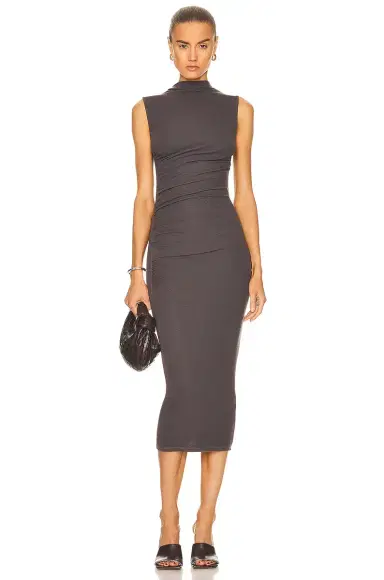 Enza Costa Silk Knit Sleeveless Twist Midi Dress | Thumbnail 1 Enza Costa Silk Knit Sleeveless Twist Midi Dress | Thumbnail 1
