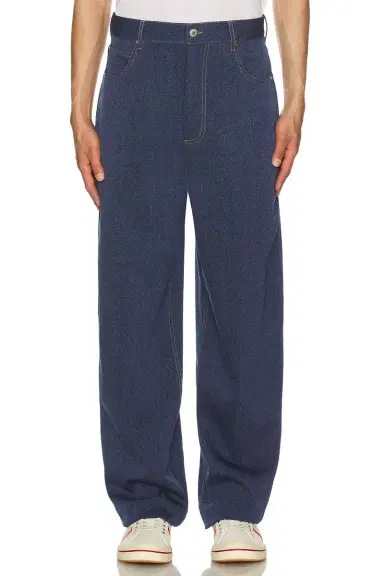 Bottega Veneta Melange Wool Cotton Drill Straight Trousers | Thumbnail 3 Bottega Veneta Melange Wool Cotton Drill Straight Trousers | Thumbnail 3