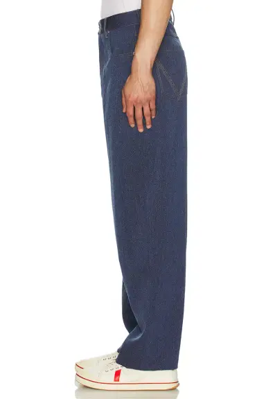 Bottega Veneta Melange Wool Cotton Drill Straight Trousers | Thumbnail 4 Bottega Veneta Melange Wool Cotton Drill Straight Trousers | Thumbnail 4