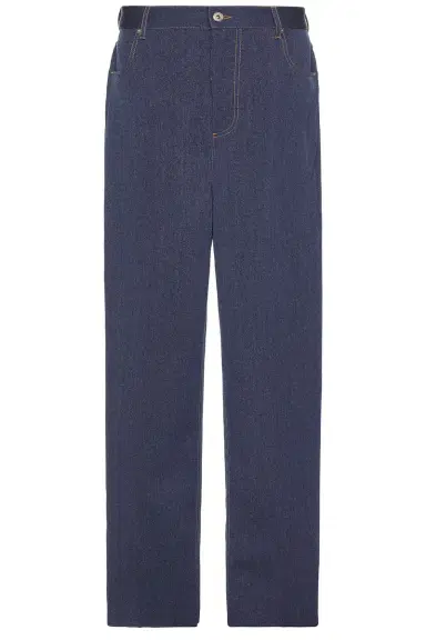Bottega Veneta Melange Wool Cotton Drill Straight Trousers | Thumbnail 1 Bottega Veneta Melange Wool Cotton Drill Straight Trousers | Thumbnail 1
