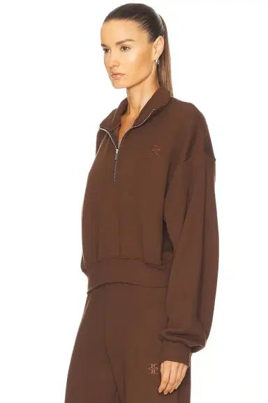 ÉTERNE Cropped Half Zip Sweatshirt | Thumbnail 2 ÉTERNE Cropped Half Zip Sweatshirt | Thumbnail 2