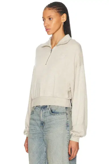 ÉTERNE Cropped Half Zip Sweatshirt | Thumbnail 3 ÉTERNE Cropped Half Zip Sweatshirt | Thumbnail 3
