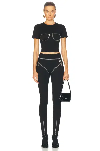 AREA Zipper Bustier Cup T-Shirt | Thumbnail 4 AREA Zipper Bustier Cup T-Shirt | Thumbnail 4